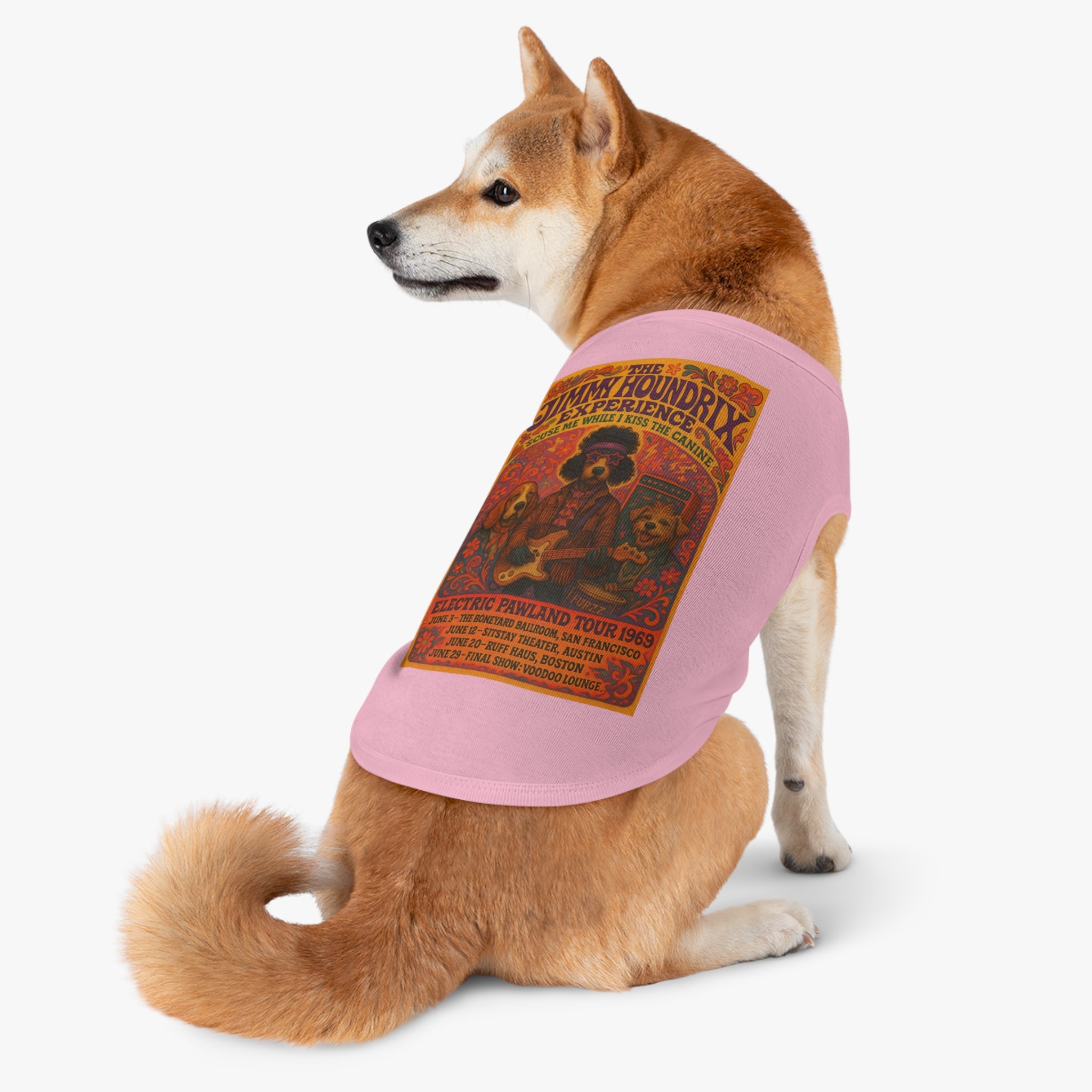 Jimi Houndrix Pet Tank -- Funny Fleetwood Mac Parody Shirt for Dog Lovers